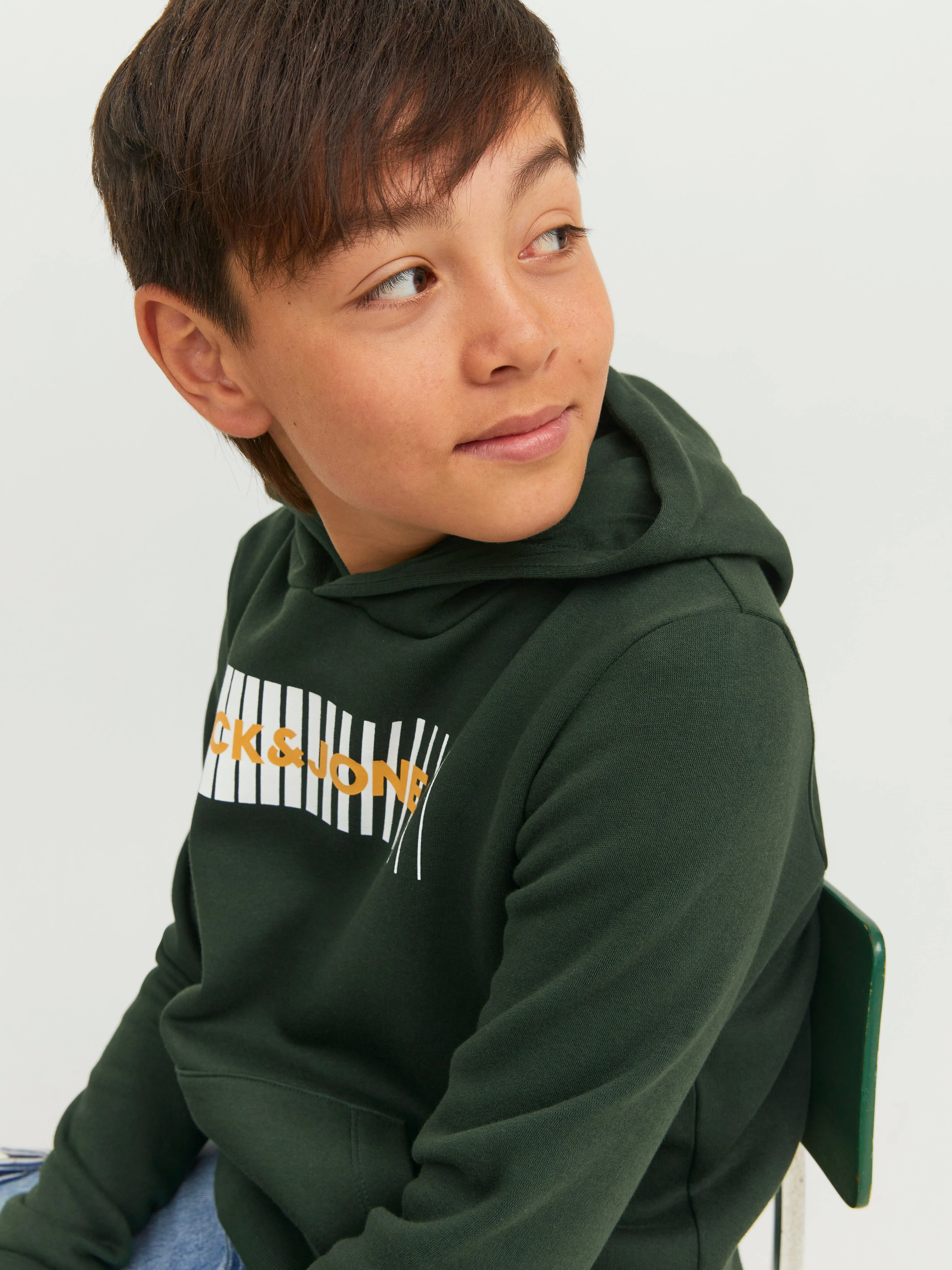 Sudadera con capucha Logotipo Junior | Verde oscuro | Jack & Jones®