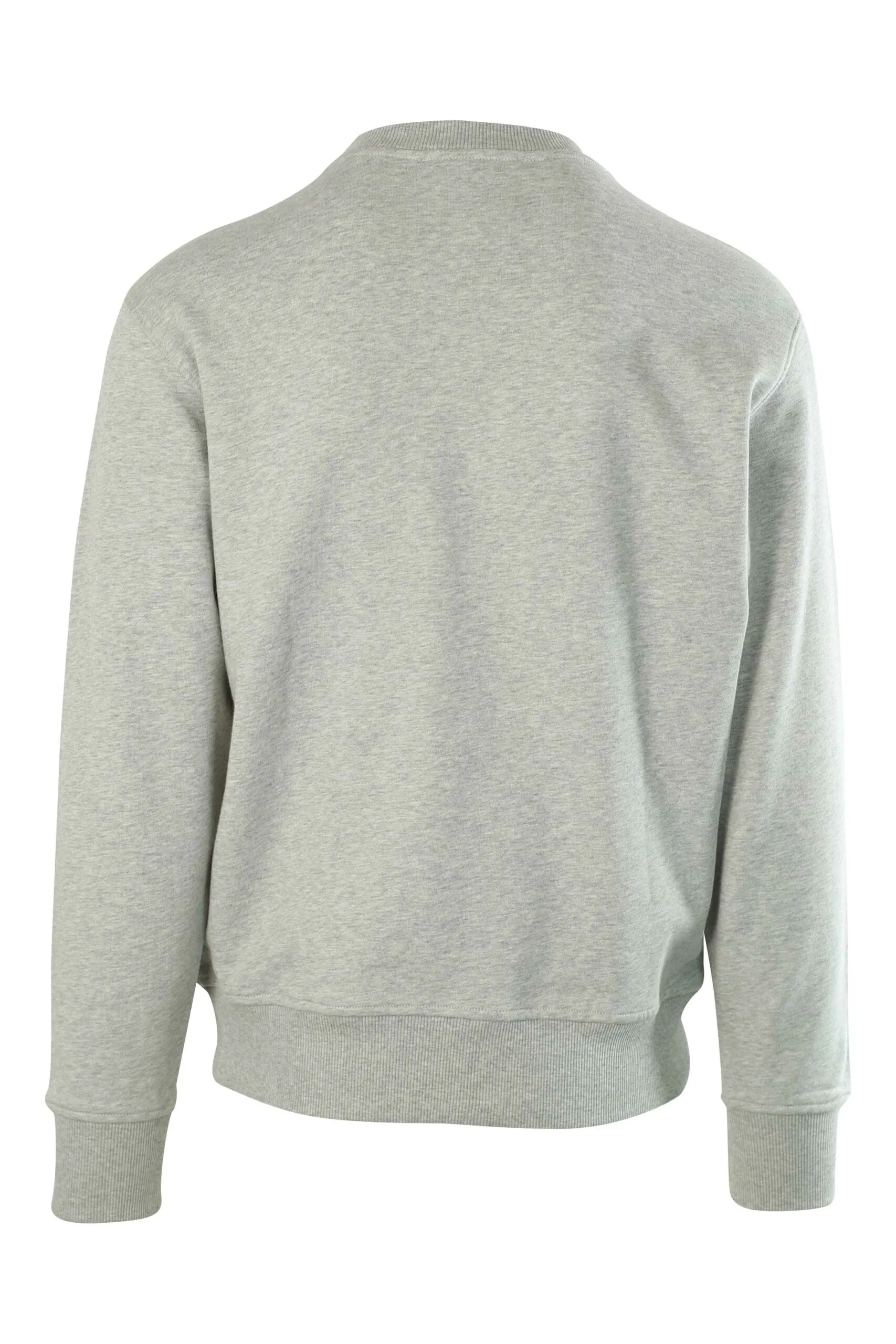 Sudadera gris con logo entrelazado verde