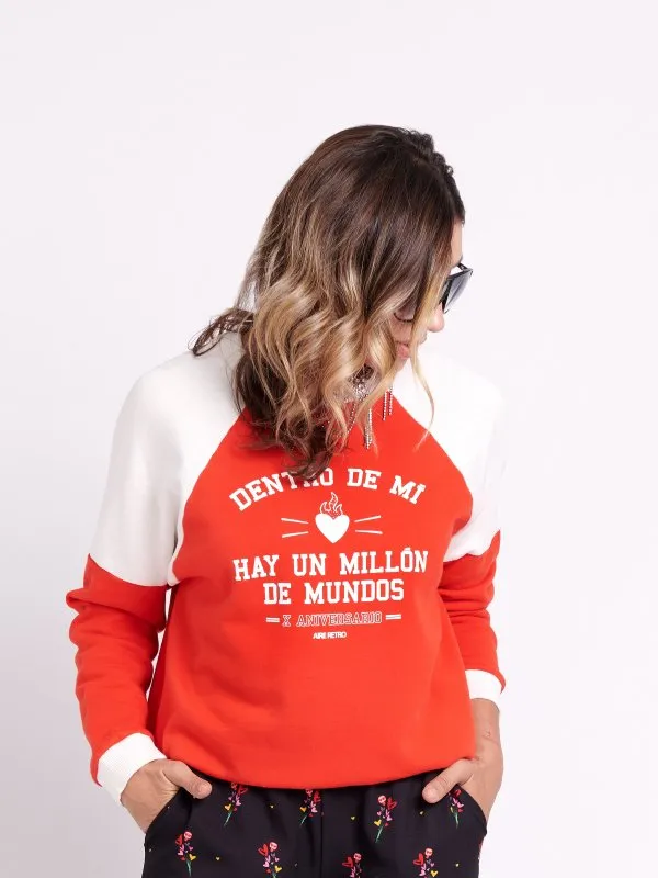 SUDADERA "X ANIVERSARIO" ROJA