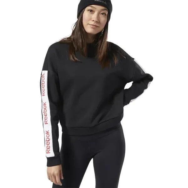 sudadera reebok crew negro mujer