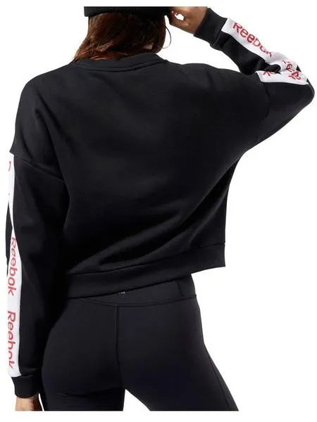 sudadera reebok crew negro mujer