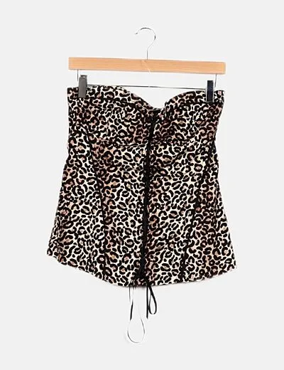 SUITEBLANCO  BLANCO CORSET BEIGE ANIMAL PRINT