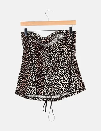 SUITEBLANCO  BLANCO CORSET BEIGE ANIMAL PRINT