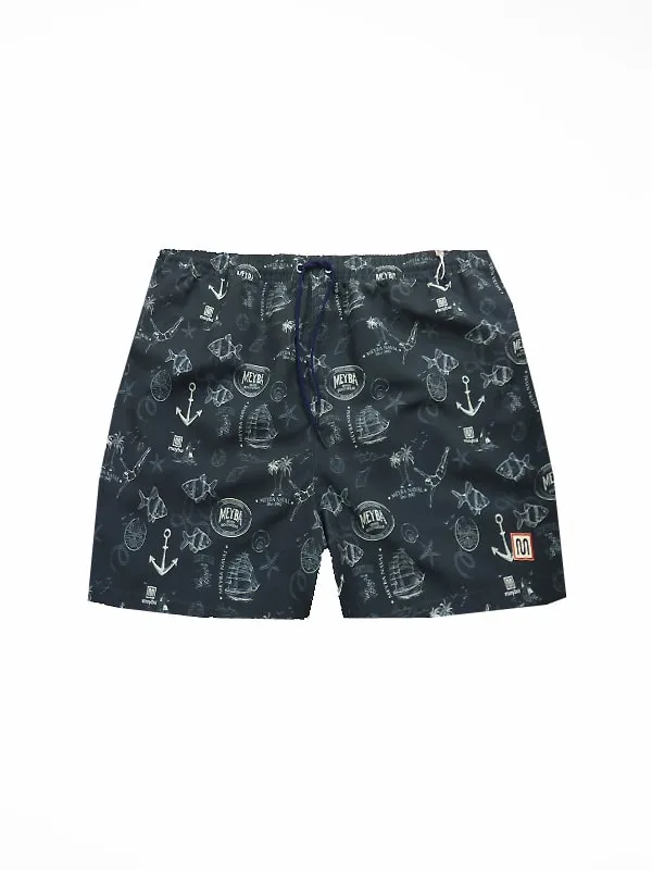 TALLA ESPECIAL  BAñADOR MEYBA ESTAMPADO EN AZUL MARINO