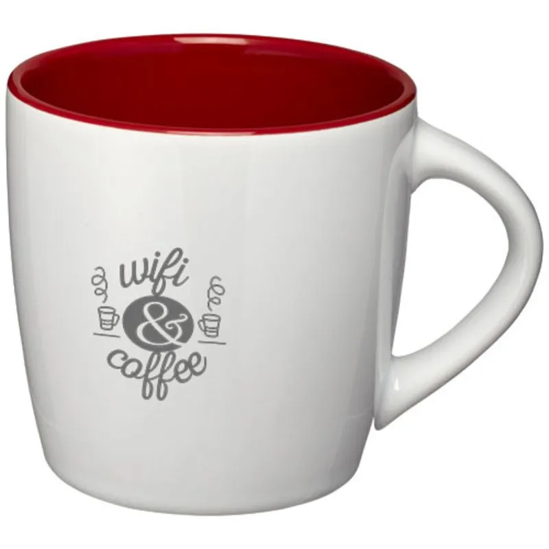 Taza de cerámica publicitaria con interior de color Aztec