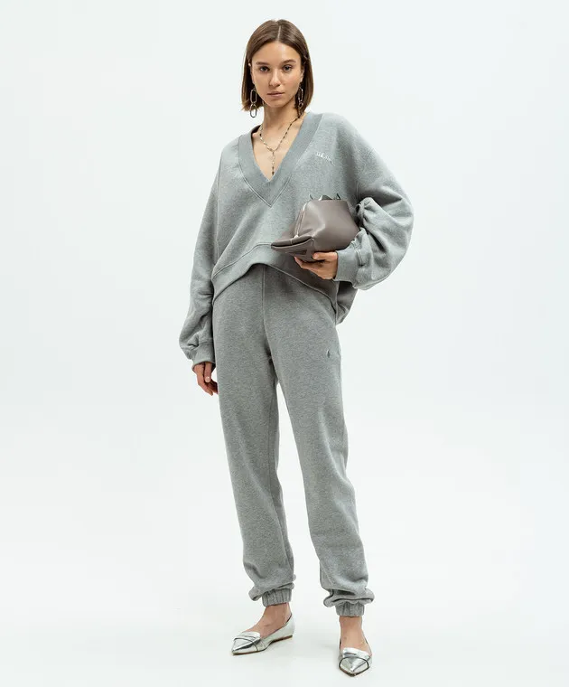 The Attico Penny logo joggers in gray melange