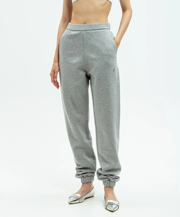 The Attico Penny logo joggers in gray melange