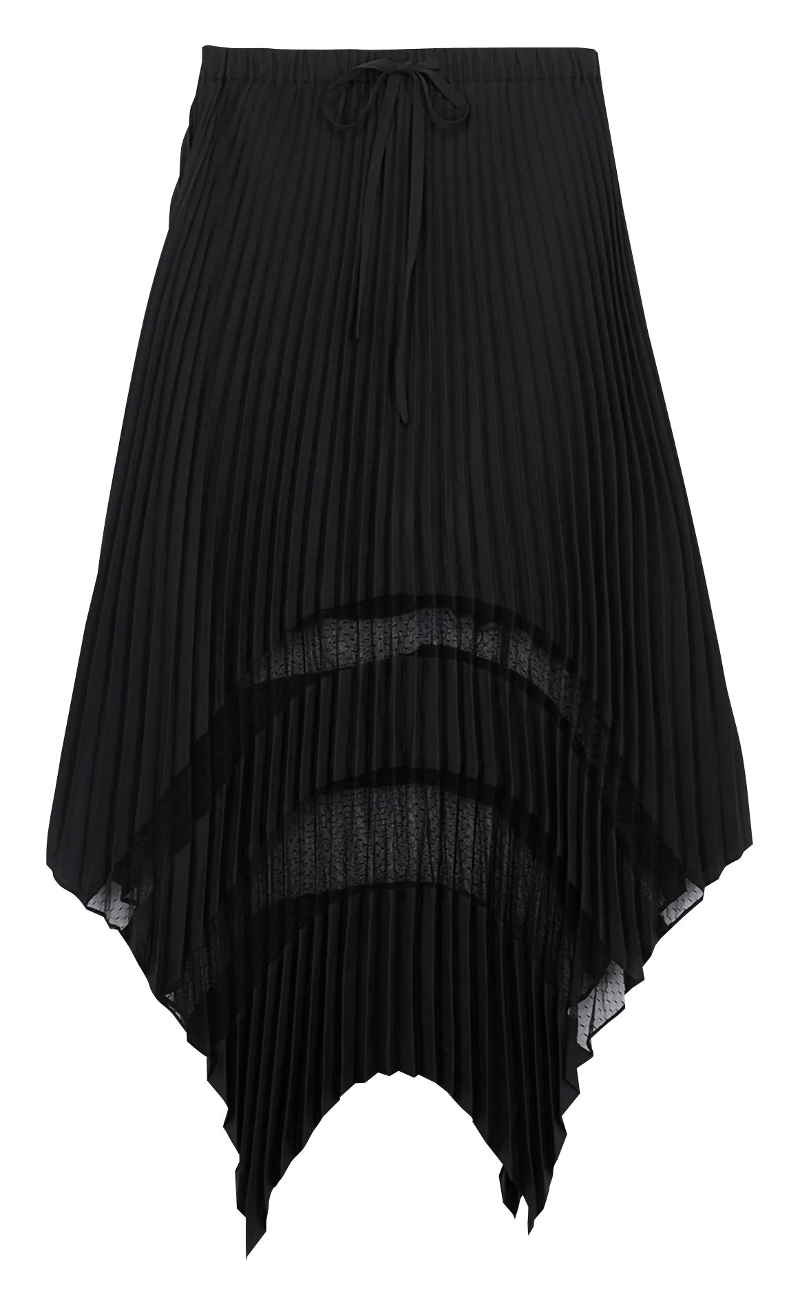 THE KOOPLES Falda midi plisada en negro