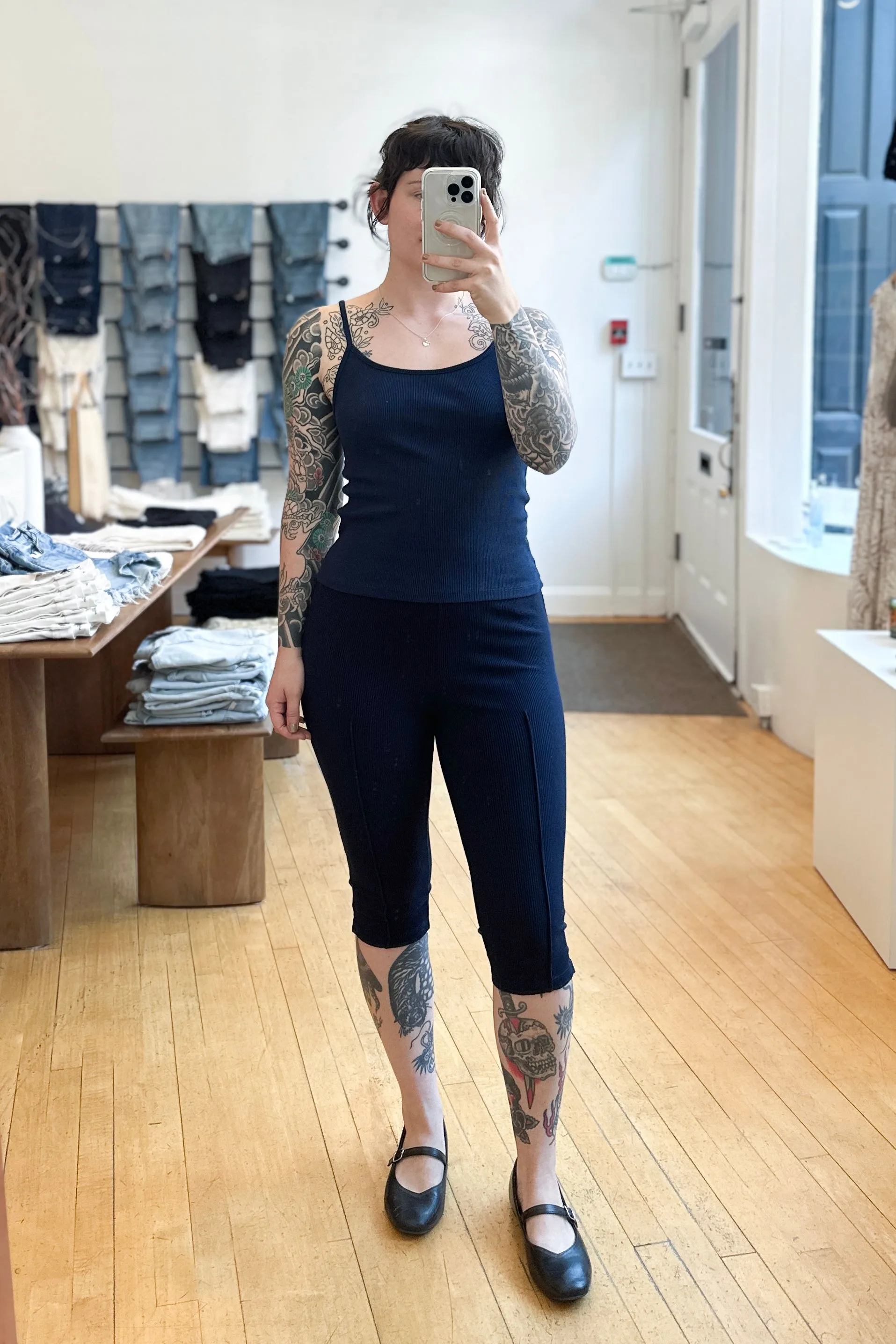 The Rib Pedal Pusher in Navy