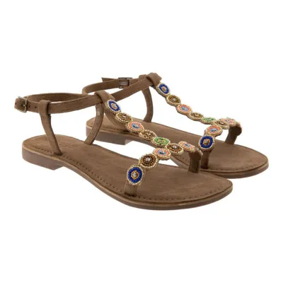 TIZIANASANDALIAS PLANAS TIZIANA MUJER ABALORIOS MULTICOLOR 23036