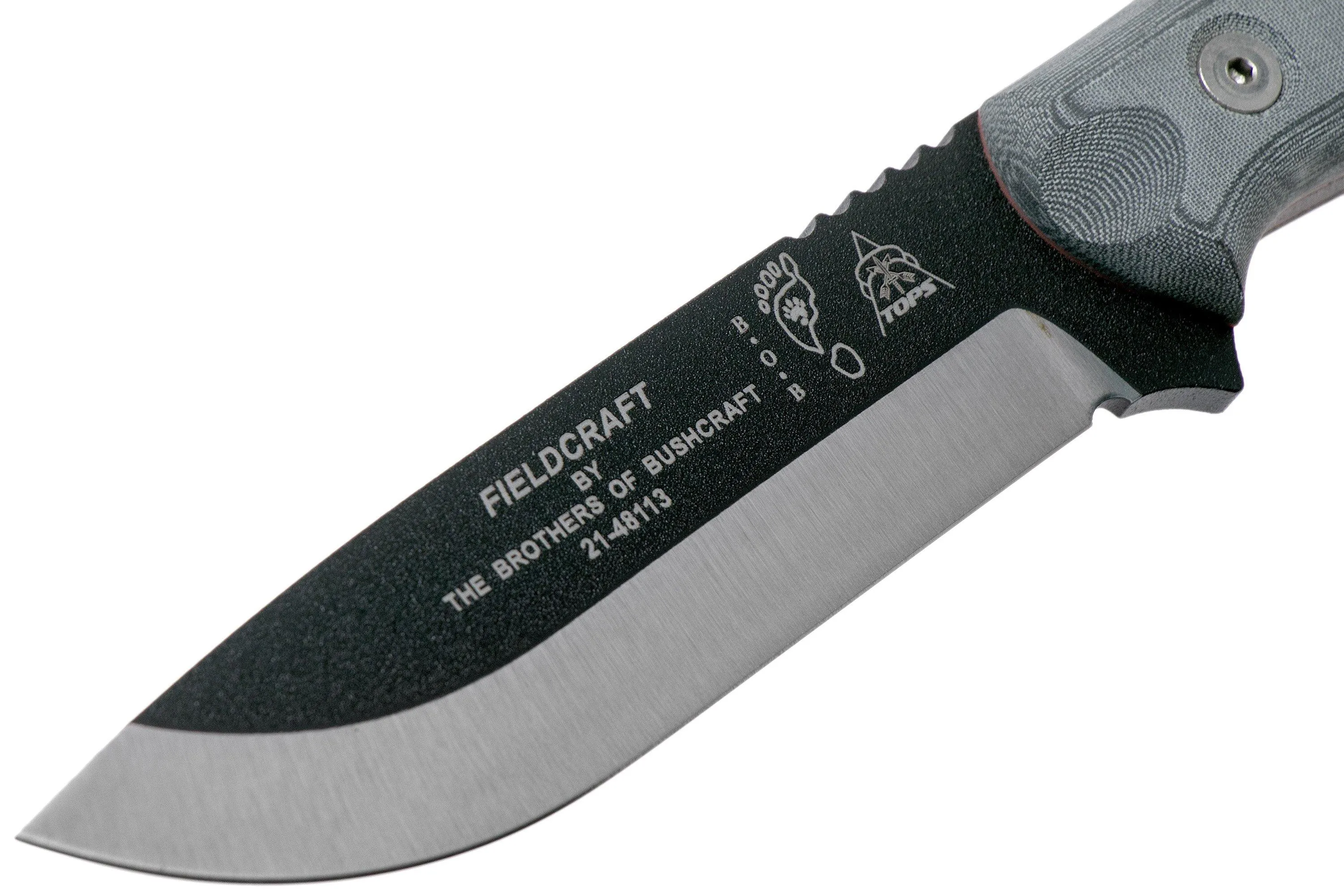 TOPS KNIVES B.O.B. FIELDCRAFT BLACK/GREY MICARTA BROS01