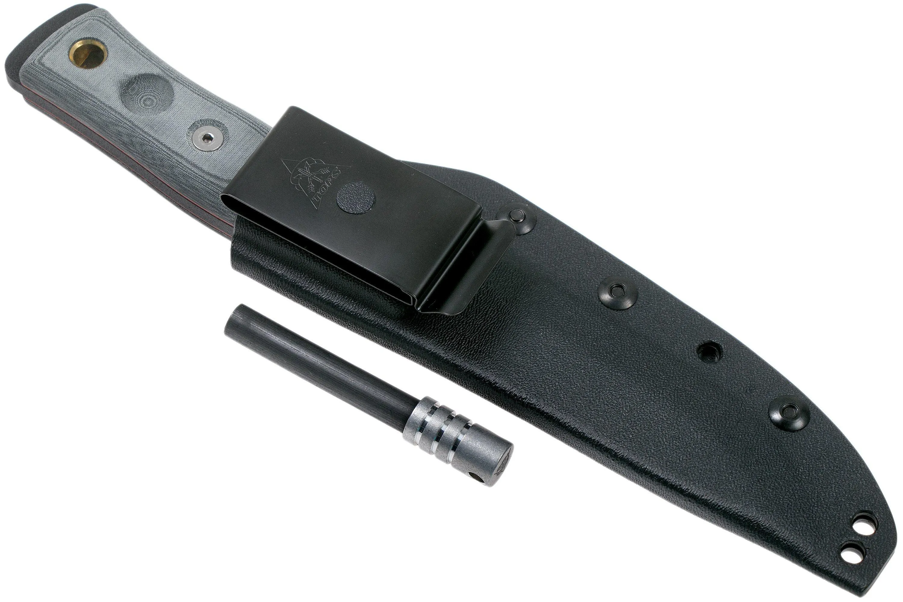 TOPS KNIVES B.O.B. FIELDCRAFT BLACK/GREY MICARTA BROS01