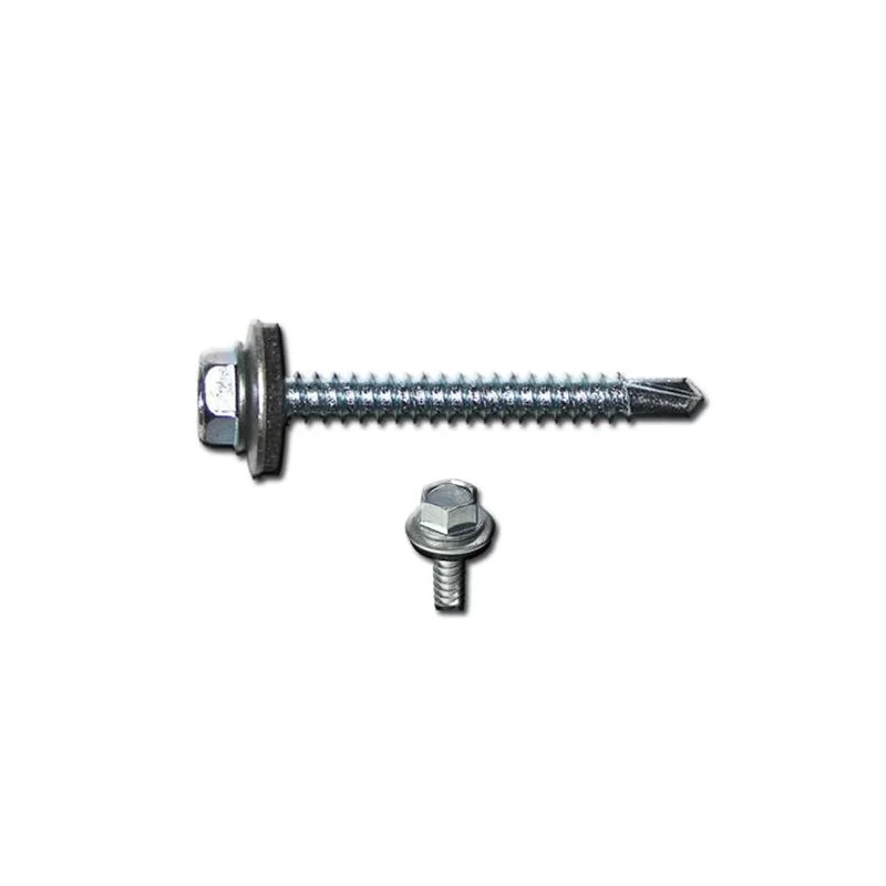 Tornillo Aut. C/Hex Gol.Goma 100Pcs 14 X 2 1/2