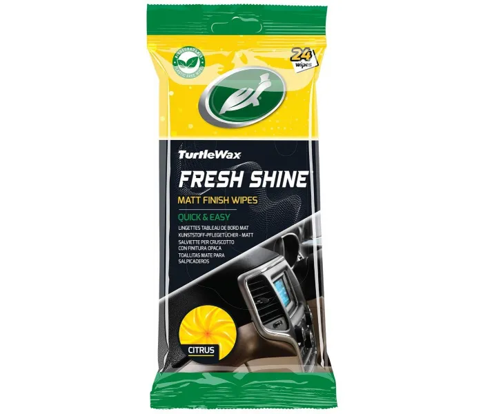 TURTLE WAX FRESH SHINE TOALLITAS MATE  24 UNIDADES