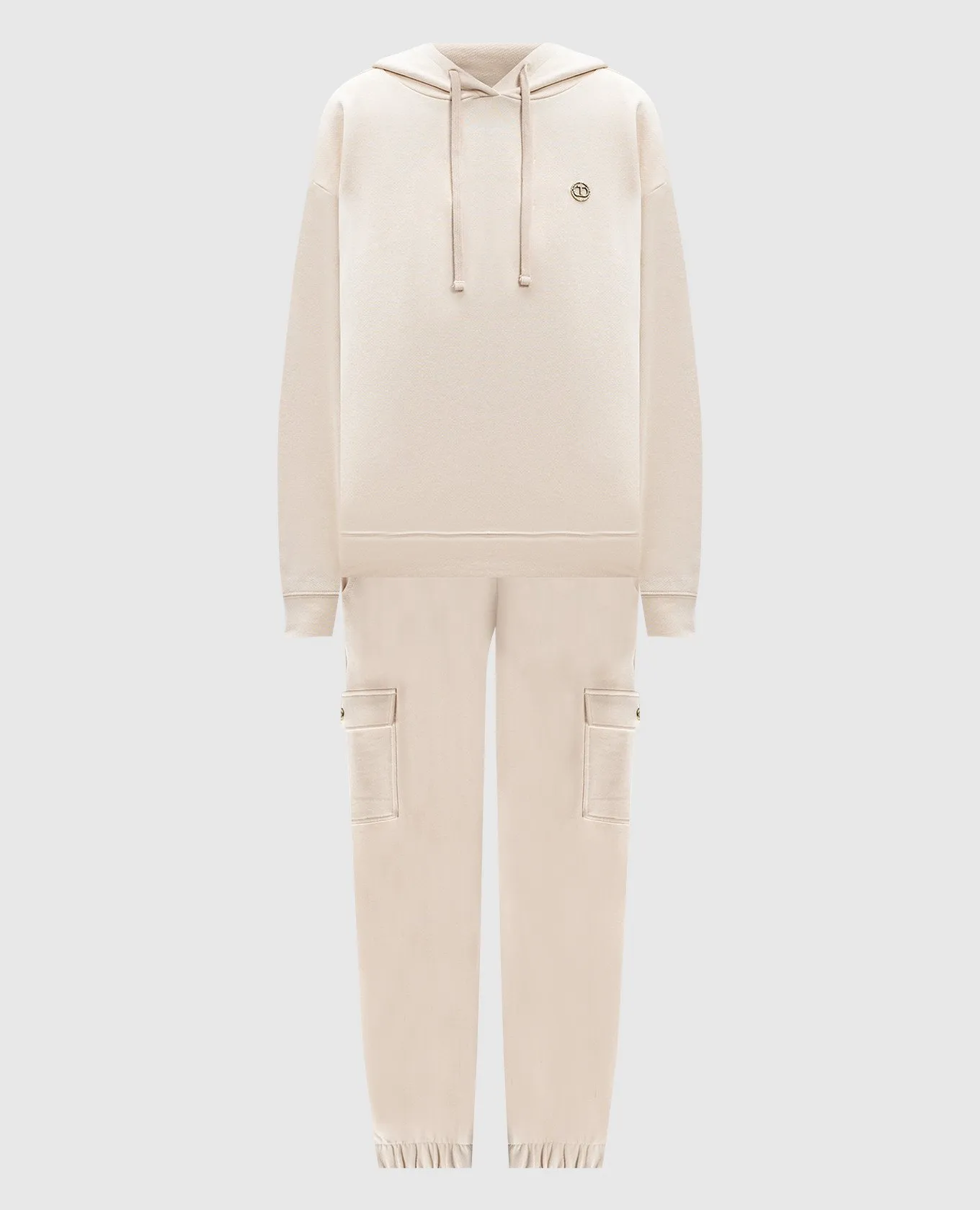 Twinset Beige Crystal Oval T Logo Tracksuit