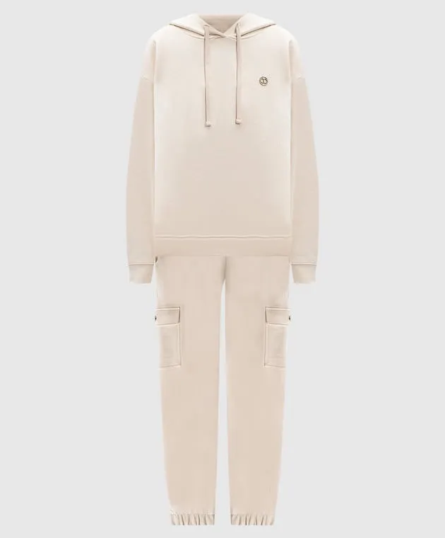 Twinset Beige Crystal Oval T Logo Tracksuit