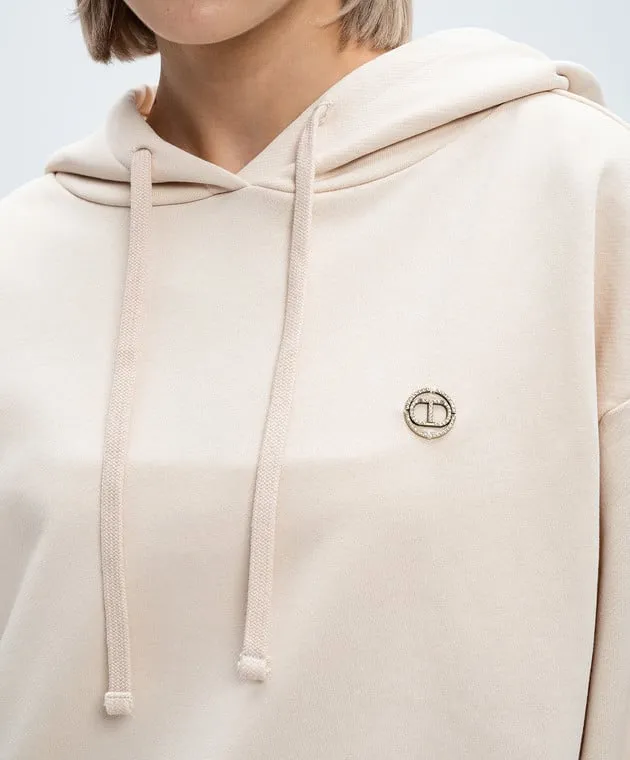 Twinset Beige Crystal Oval T Logo Tracksuit