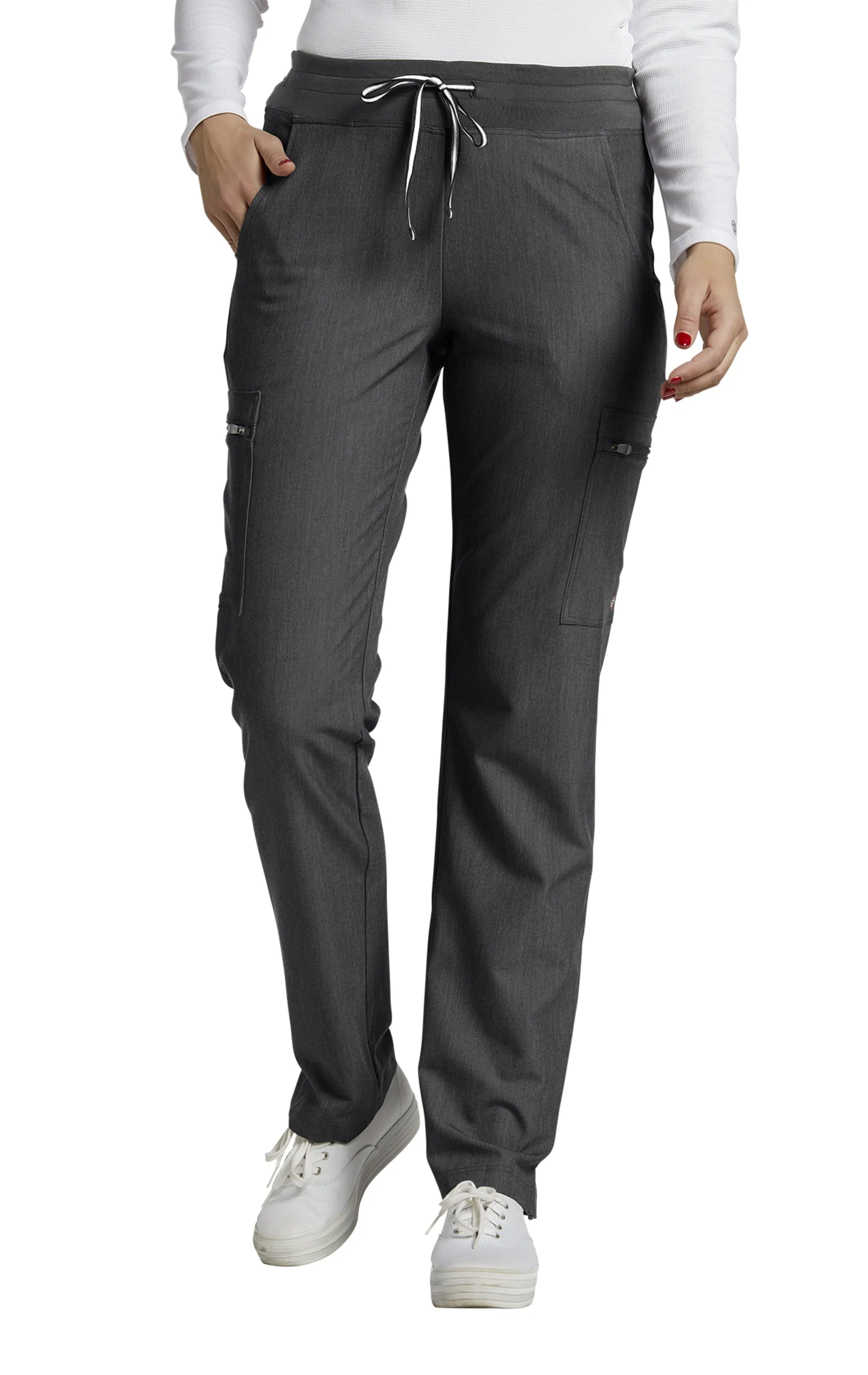 VTESS ZIPPED CARGO POCKETS PANT WITH DECORATIVE TAPE DRAWSTRING