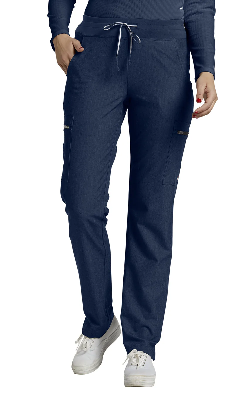 VTESS ZIPPED CARGO POCKETS PANT WITH DECORATIVE TAPE DRAWSTRING