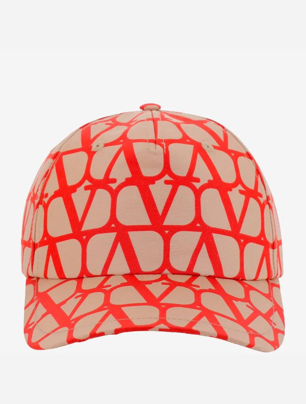 VALENTINO ALLOVER LOGO PRINTED BASEBALL CAP MULRICOLOR