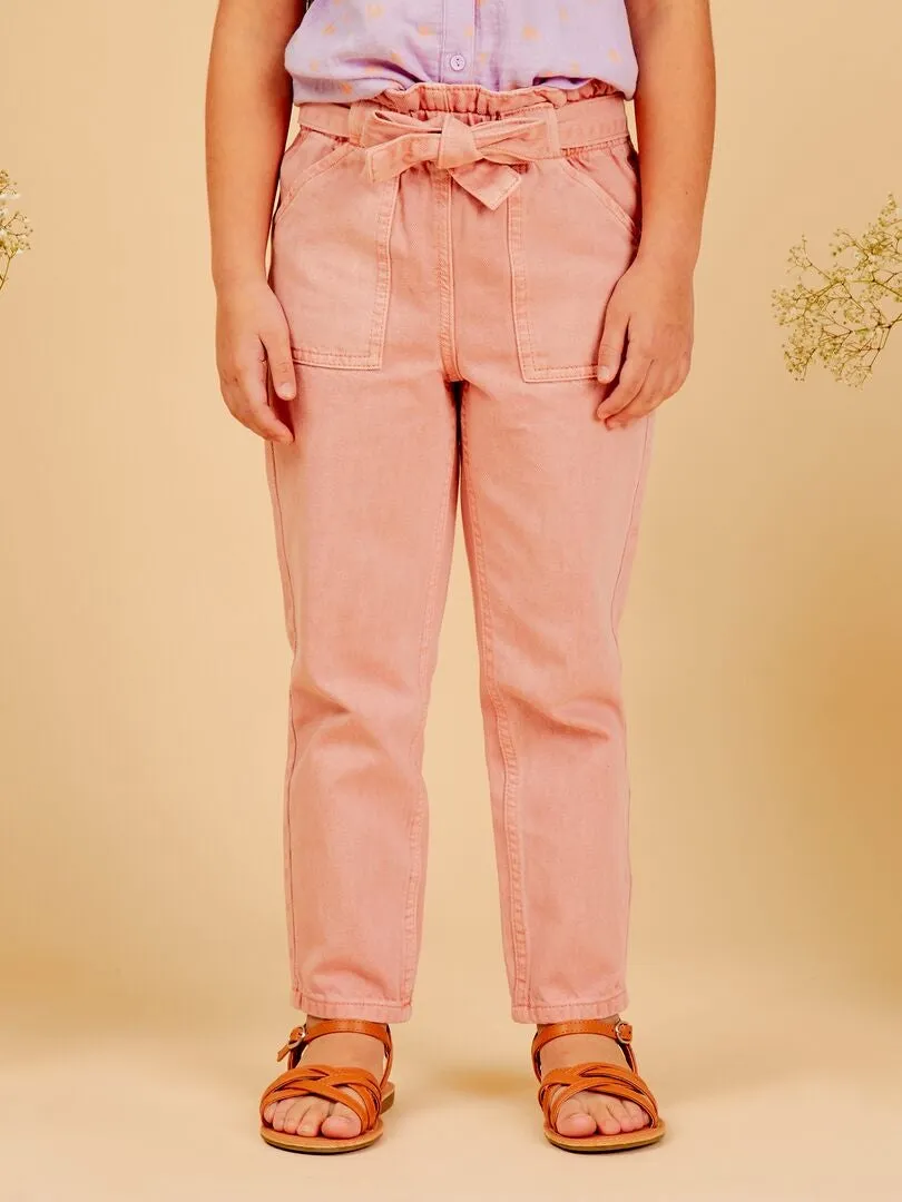 VAQUERO MOM CON CINTURA ELáSTICA  ROSA