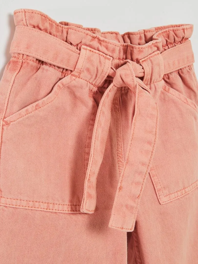 VAQUERO MOM CON CINTURA ELáSTICA  ROSA