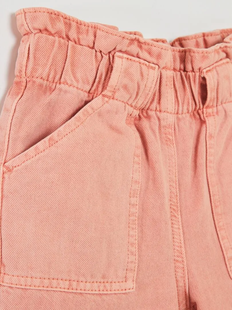VAQUERO MOM CON CINTURA ELáSTICA  ROSA