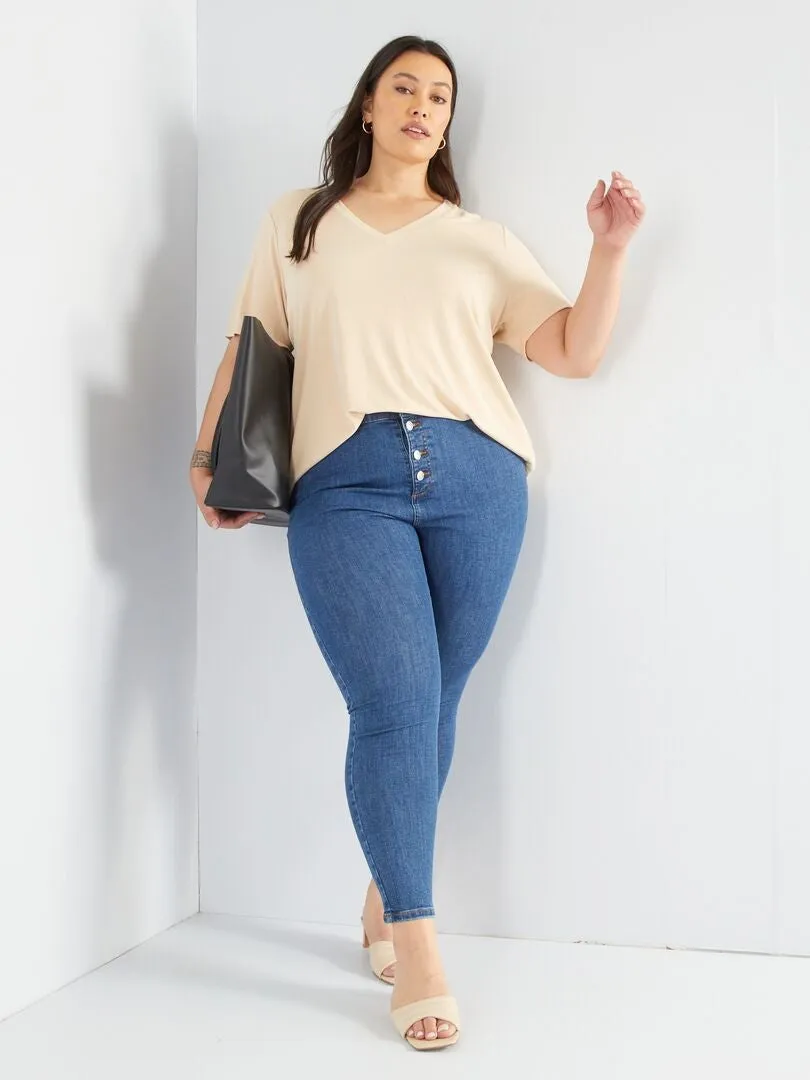 VAQUERO SKINNY DE TIRO ALTO  L32  AZUL