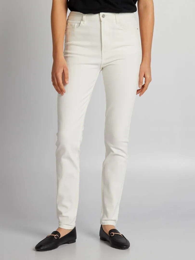 VAQUERO SKINNY DE TIRO ALTO  L32  BLANCO