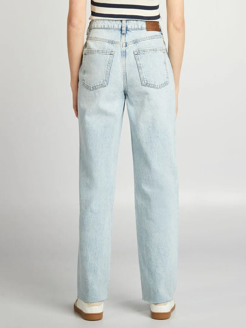 VAQUERO STRAIGHT FIT DESTEñIDO  AZUL