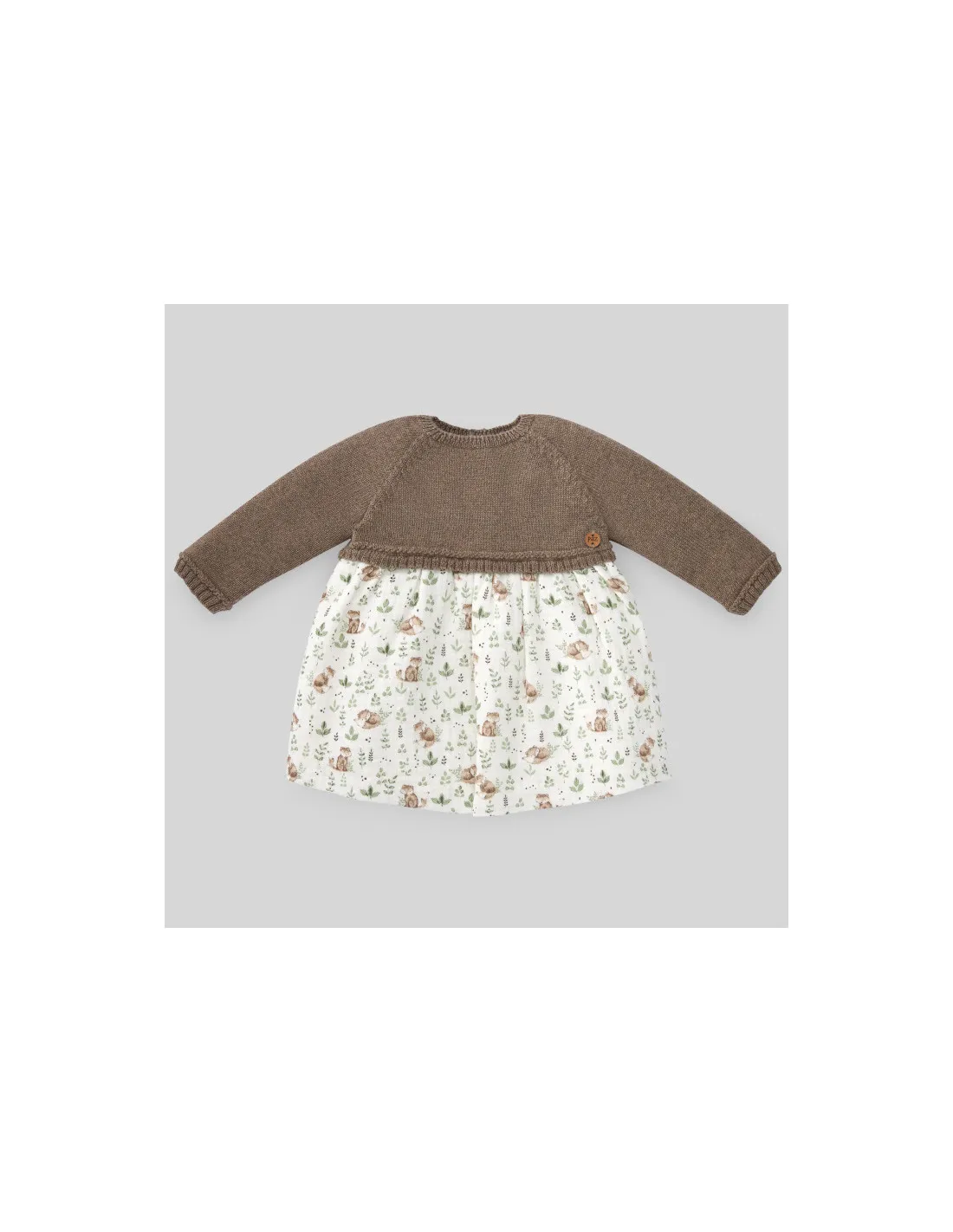Vestido bebé niña punto tela Naturaleza de Paz Rodríguez invierno