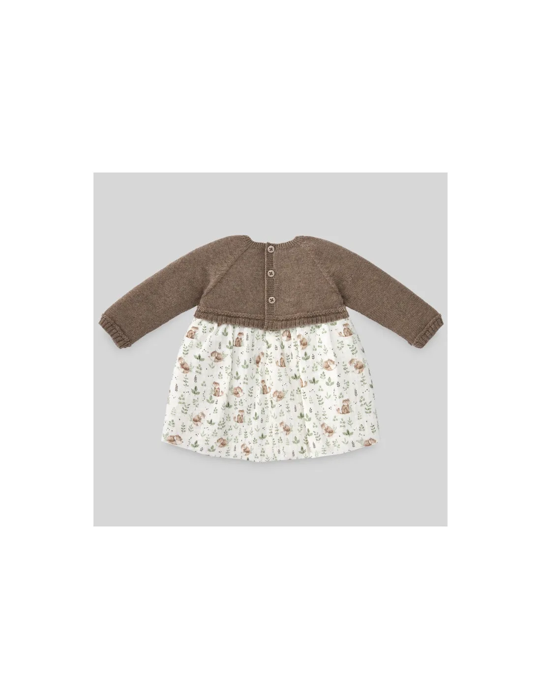 Vestido bebé niña punto tela Naturaleza de Paz Rodríguez invierno
