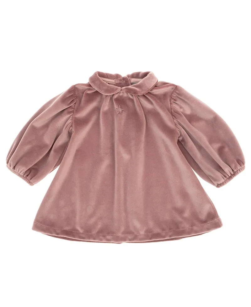 Vestido Bebé Niña TOCOTO VINTAGE Terciopelo Rosa