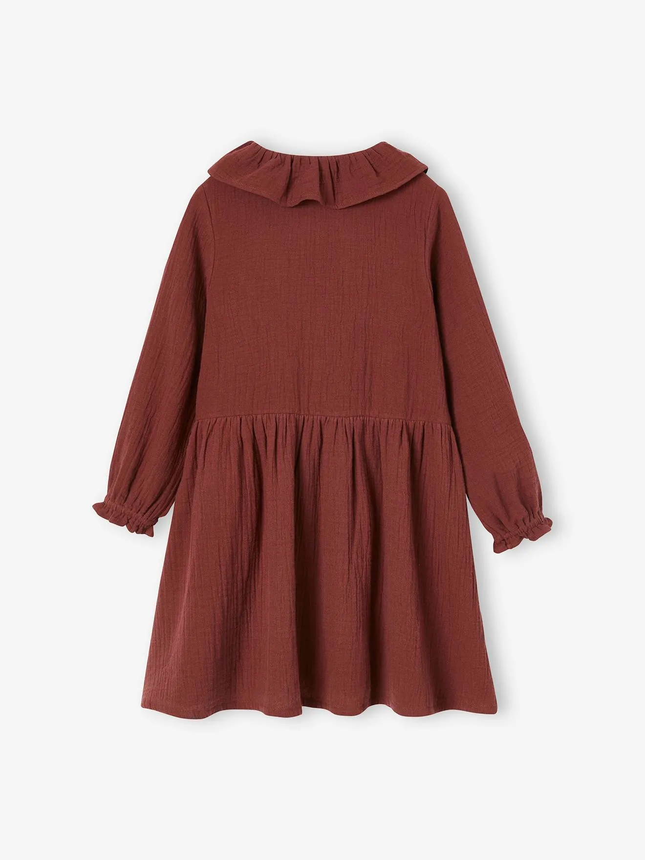 Vestido de gasa de algodón con botones para niña