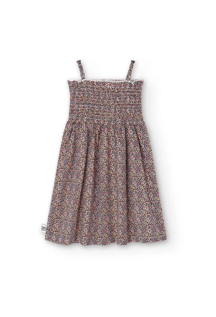 Vestido de tejido estampado de niña