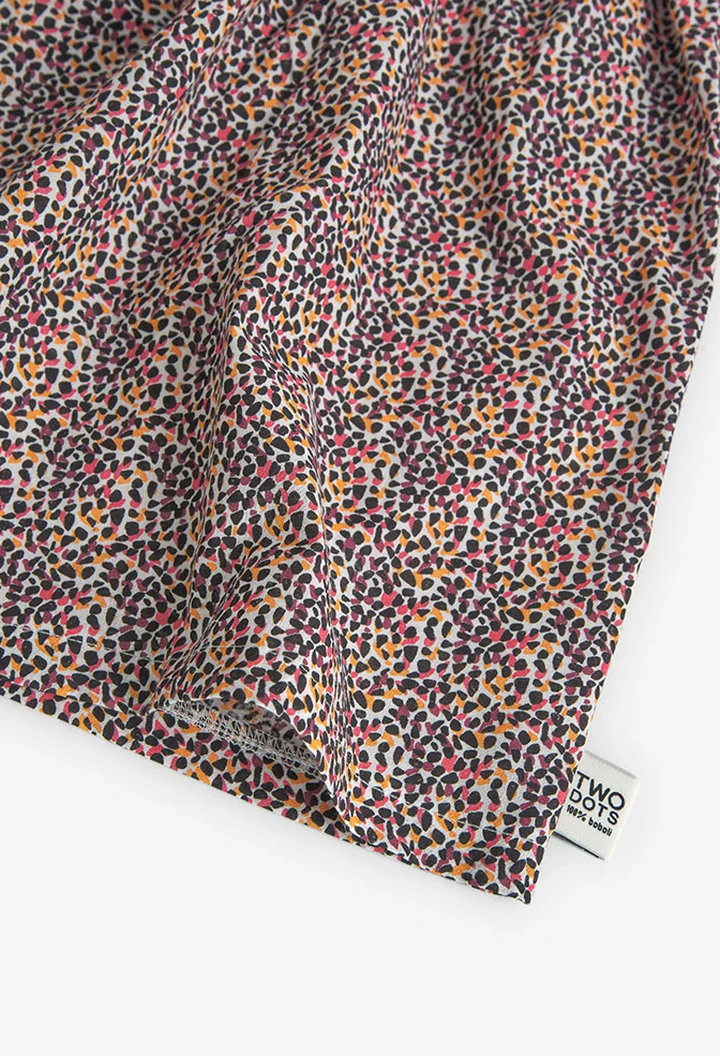 Vestido de tejido estampado de niña
