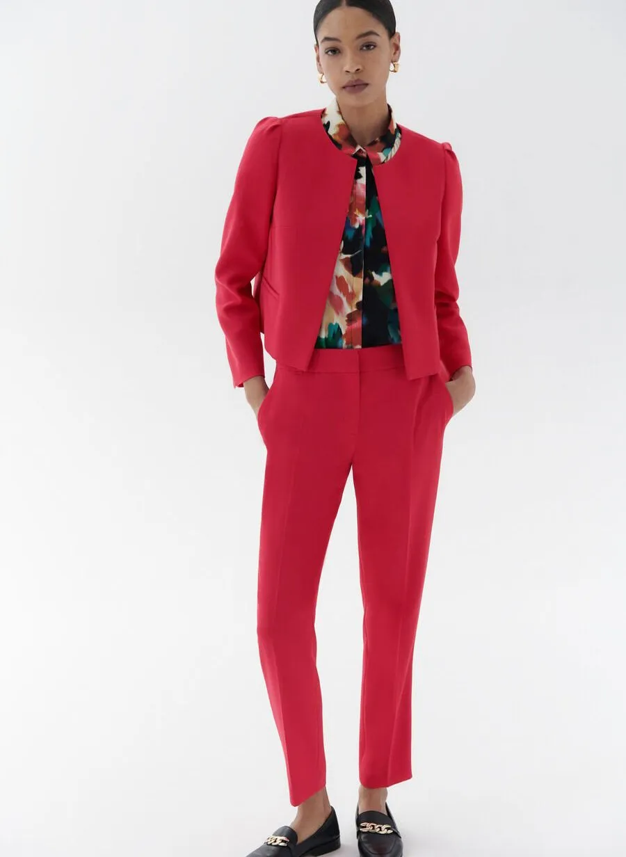 VICKY  CHAQUETA CORTA RECTA EN ROJO