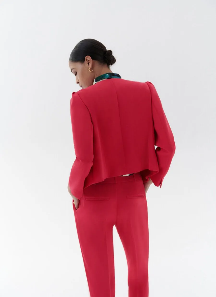 VICKY  CHAQUETA CORTA RECTA EN ROJO
