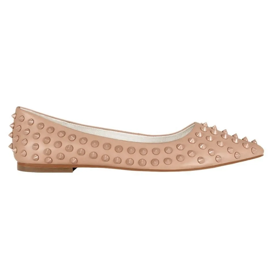Vinci Shoes Bailarinas Arizona Full Blush con tachuelas