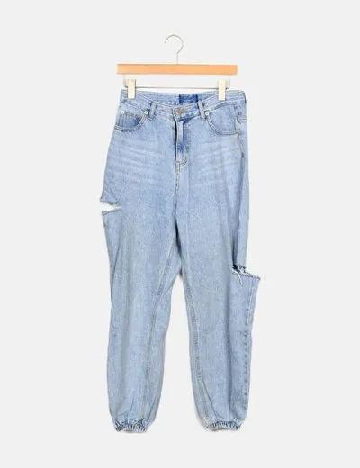 Vintage Pantalón denim rotos