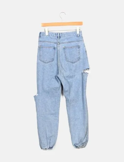 Vintage Pantalón denim rotos
