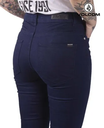 VOLCOM JEAN GIRLD CLAIRE HI RISE BLUE