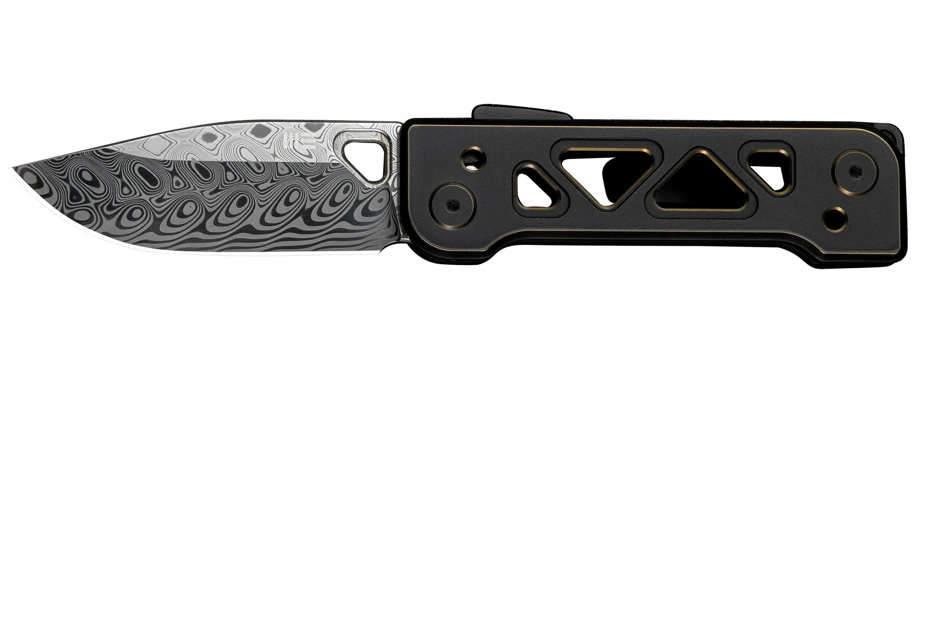 WE KNIFE TYRO WE24001DS1 HAKKAPELLA DAMASTEEL, BLACK GOLD TITANIUM, SNECX TAN DESIGN, NAVAJA