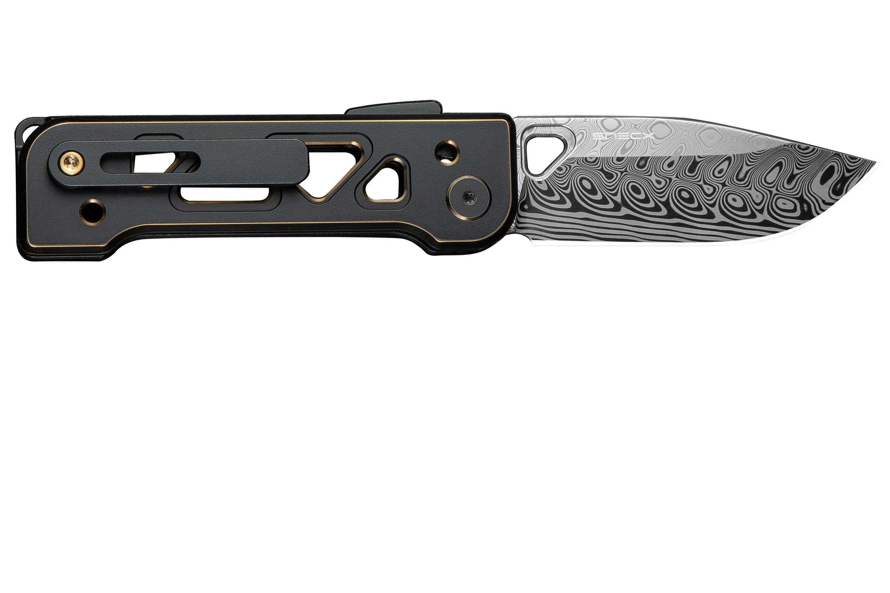 WE KNIFE TYRO WE24001DS1 HAKKAPELLA DAMASTEEL, BLACK GOLD TITANIUM, SNECX TAN DESIGN, NAVAJA