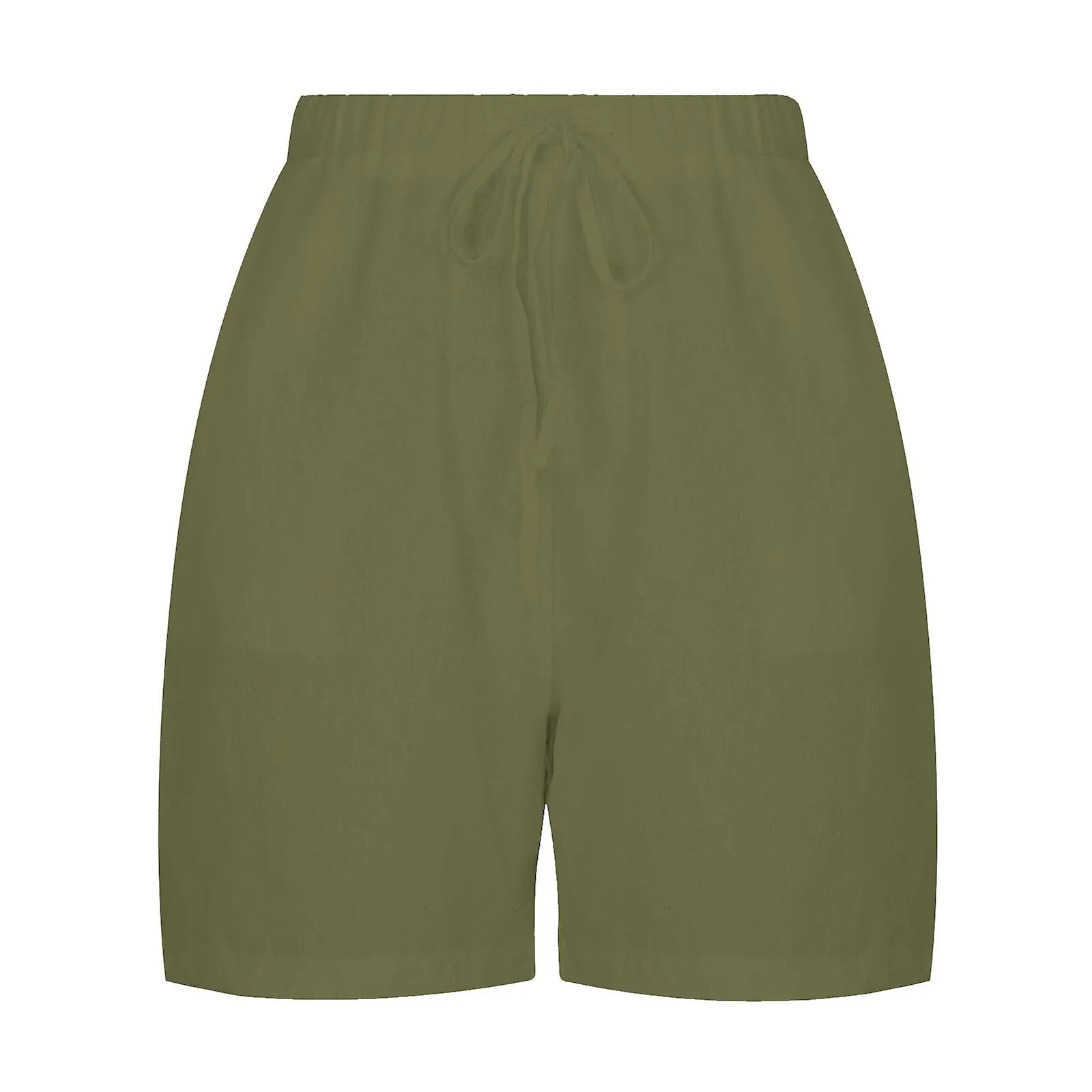 Women's Cotton Linen Shorts Solid Color Comfortable Elastic Wide Leg Casual Shorts SZS0739