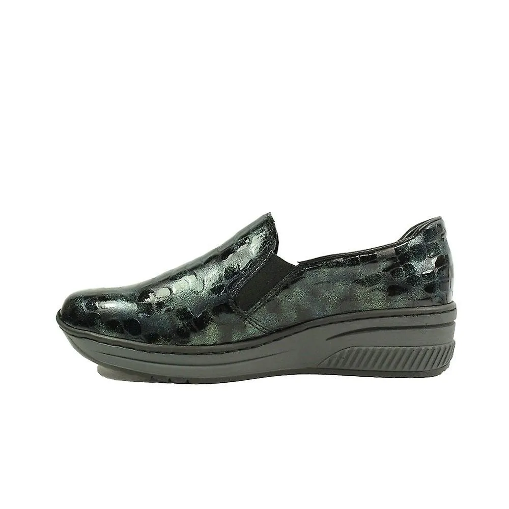 WOMEN'S RIEKER 4875292 | BLUE PATENT | WOMEN'S SLIP ON SHOES