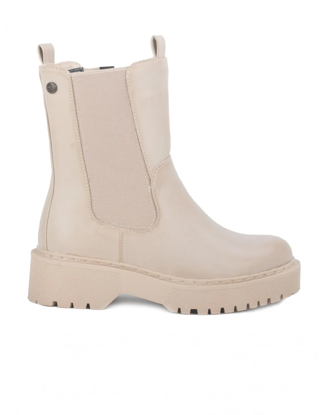 XTI Botas Chelsea Plataforma Beige