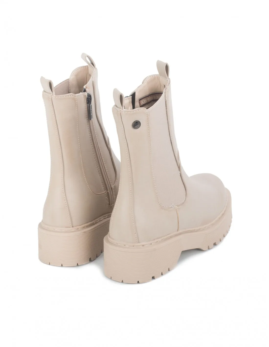 XTI Botas Chelsea Plataforma Beige