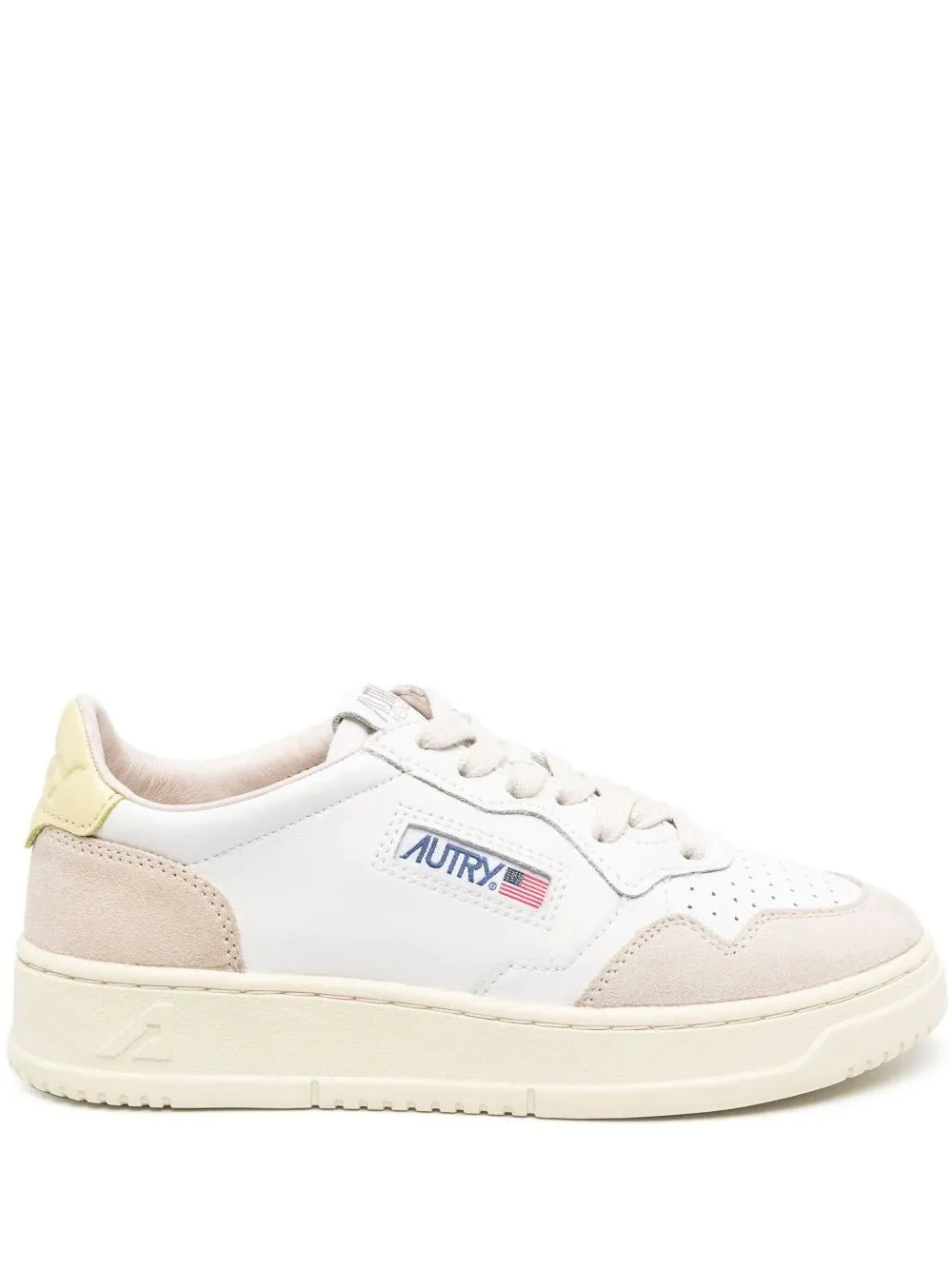 ZAPATILLAS MEDALIST LOW PIEL Y SERRAJE BLANCO AMARILLO PASTEL