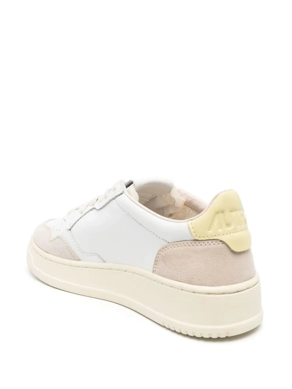 ZAPATILLAS MEDALIST LOW PIEL Y SERRAJE BLANCO AMARILLO PASTEL